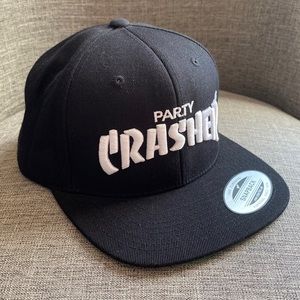 Party Crasher black snapback hat